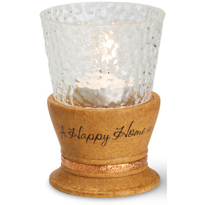 Happy Home by Comfort Candles - 4" Tall Tealight Holder