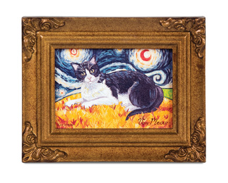 Tuxedo - Van Meow by Paw Palettes - 3.5" x 5" Framed Canvas