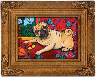 Pug - Muttisse by Paw Palettes - 3.5" x 5" Framed Canvas
