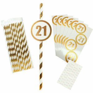 21 by Salty Celebration - 24 Pack Party Straws