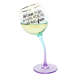 Wine Flies by Salty Celebration - 11 oz Tipsy Stemmed Wine Glass