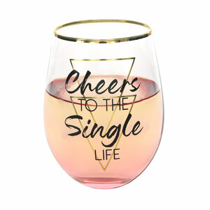Single Life by Salty Celebration - 18 oz Stemless Wine Glass