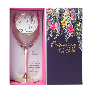 Friend by Outpouring of Love - Gift Boxed 19 oz Crystal Wine Glass