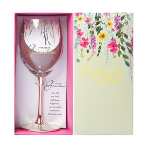 Grandma by Outpouring of Love - Gift Boxed 19 oz Crystal Wine Glass