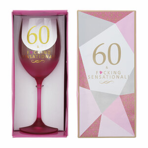60 by Outpouring of Love - Gift Boxed 19 oz Crystal Wine Glass