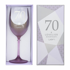 70 by Outpouring of Love - Gift Boxed 19 oz Crystal Wine Glass