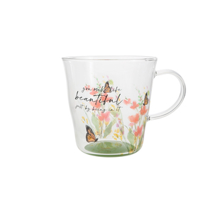 Make Life Beautiful by Meadows of Joy - 13.5 oz Glass Cup 