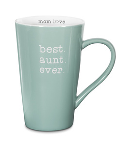 Best Aunt by Mom Love - 5.5" -  18 oz Latte Mug