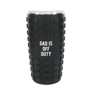 Dad Off Duty by Man Made - 20 oz Travel Tumbler with 3D Silicone Wrap