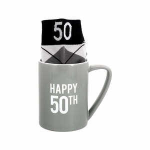 Happy 50th by Man Made - 18 oz Mug and Sock Set