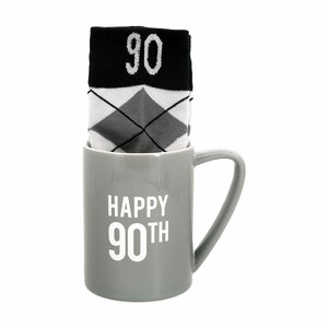 Happy 90th by Man Made - 18 oz Mug and Sock Set
