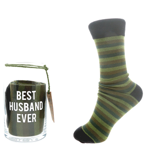 Best Husband by Man Made - 16 oz Beer Can Glass and Sock Set