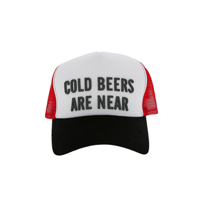 Cold Beers by Man Made - Red Mesh Adjustable Trucker Hat