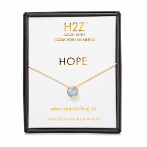 Hope Air Blue Opal by H2Z Made with Swarovski Elements - 16"-17.5" Necklace