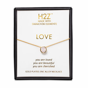Love Rose Water Opal by H2Z Made with Swarovski Elements - 16"-17.5" Necklace