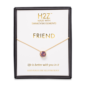 Friend Cyclamen Opal by H2Z Made with Swarovski Elements - 16"-17.5" Necklace