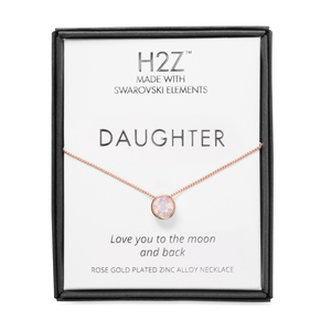 Daughter Rose Water Opal by H2Z Made with Swarovski Elements - 16"-17.5" Rose Gold Necklace