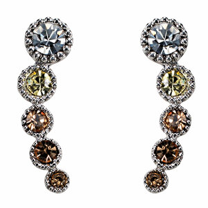 Topaz Ombre by H2Z Made with Swarovski Elements - Rhodium Plated Ear Climbers