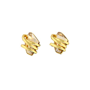 Crystal Golden Shadow Galactic by H2Z Made with Swarovski Elements - Gold Plated Austrian Element Stud Earrings