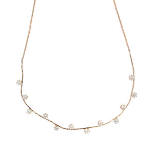 Stunning Crystal in Rose Gold by H2Z - Jewelry - 16.5-18.5" Cubic Zirconia Necklace