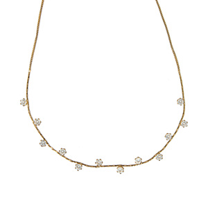 Stunning Crystal in Gold by H2Z - Jewelry - 16.5-18.5" Cubic Zirconia Necklace