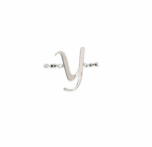 Y by H2Z - Jewelry - Adjustable Rhodium Plated Monogram Ring