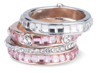 Romance by H2Z Radiant Rings - Size 7 Ring with 4 Stacked Crystal Layers