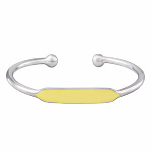 Silver Canary Enamel by H2Z Filigree Jewelry - Bangle Bracelet