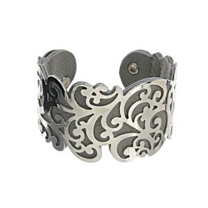 Silver & Gray by H2Z Filigree Jewelry - 1.5" Flourish Cuff Bracelet