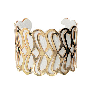 Gold & White by H2Z Filigree Jewelry - 2" Infinity Cuff Bracelet