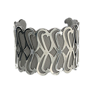 Silver & Gray by H2Z Filigree Jewelry - 2" Infinity Cuff Bracelet
