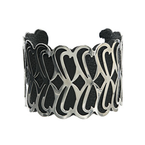 Silver & Black by H2Z Filigree Jewelry - 2" Infinity Cuff Bracelet