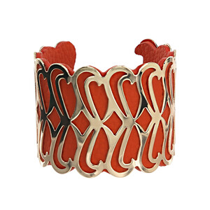 Gold & Orange by H2Z Filigree Jewelry - 2" Infinity Cuff Bracelet
