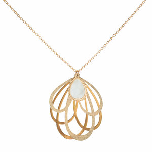 Gold Petal by H2Z Filigree Jewelry - Mother of Pearl Necklace