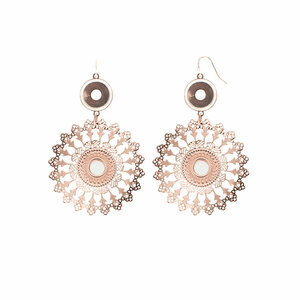 Rose Gold Mandala by H2Z Filigree Jewelry - Mother of Pearl Earrings