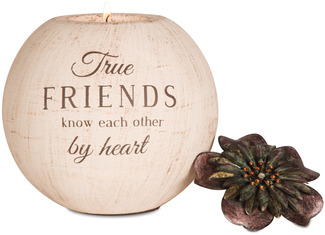 True Friends by Light Your Way - 5" Round Tealight Candle Holder