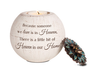 Heaven In Our Home by Light Your Way Memorial - 4" Round Tealight Candle Holder