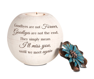 Goodbyes by Light Your Way Memorial - 5" Round Tealight Candle Holder