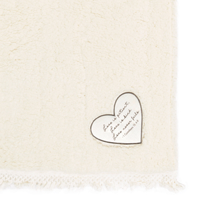 Love by Comfort Blanket - 42" x 50" Fringed Sherpa Blanket