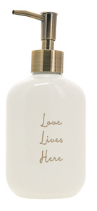 Love Lives Here by Comfort Collection - Ceramic Soap/Lotion Dispenser