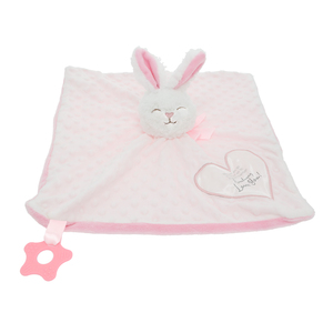 Somebunny Pink Lovey by Comfort Collection - Lovey Blanket Bunny with Teether