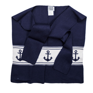 Navy Anchors by H2Z Scarves - 17" x 41" Faux Sweater Scarf