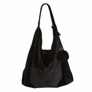 Black by H2Z Velvet - Velvet Shoulder Bag
