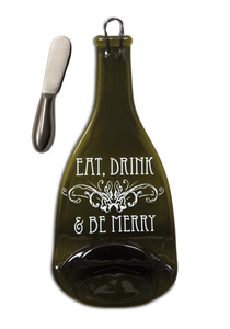 Eat, Drink & Be Merry by Wine All The Time - 12" Wine Bottle Serving Tray & Spreader