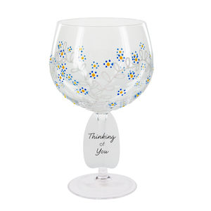 Forget Me Not by Sunny by Sue - 24 oz Hand Decorated Glass