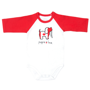 Canada by Puppie Love - 6-12 Months
3/4 Length Red Sleeve Onesie