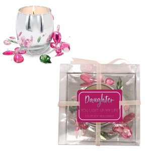 Daughter Pink Butterfly by Reflections of You - 3.5 oz 100% Soy Wax Candle Scent: Jasmine