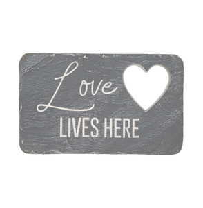 Love Lives Here by Stones with Stories - 7" x 4.25" Garden Stone