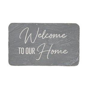 Welcome by Stones with Stories - 7" x 4.25" Garden Stone