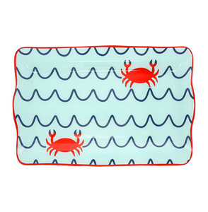 Beach by Fruitful Livin' - 16.75" x 11" Glass Serving Tray